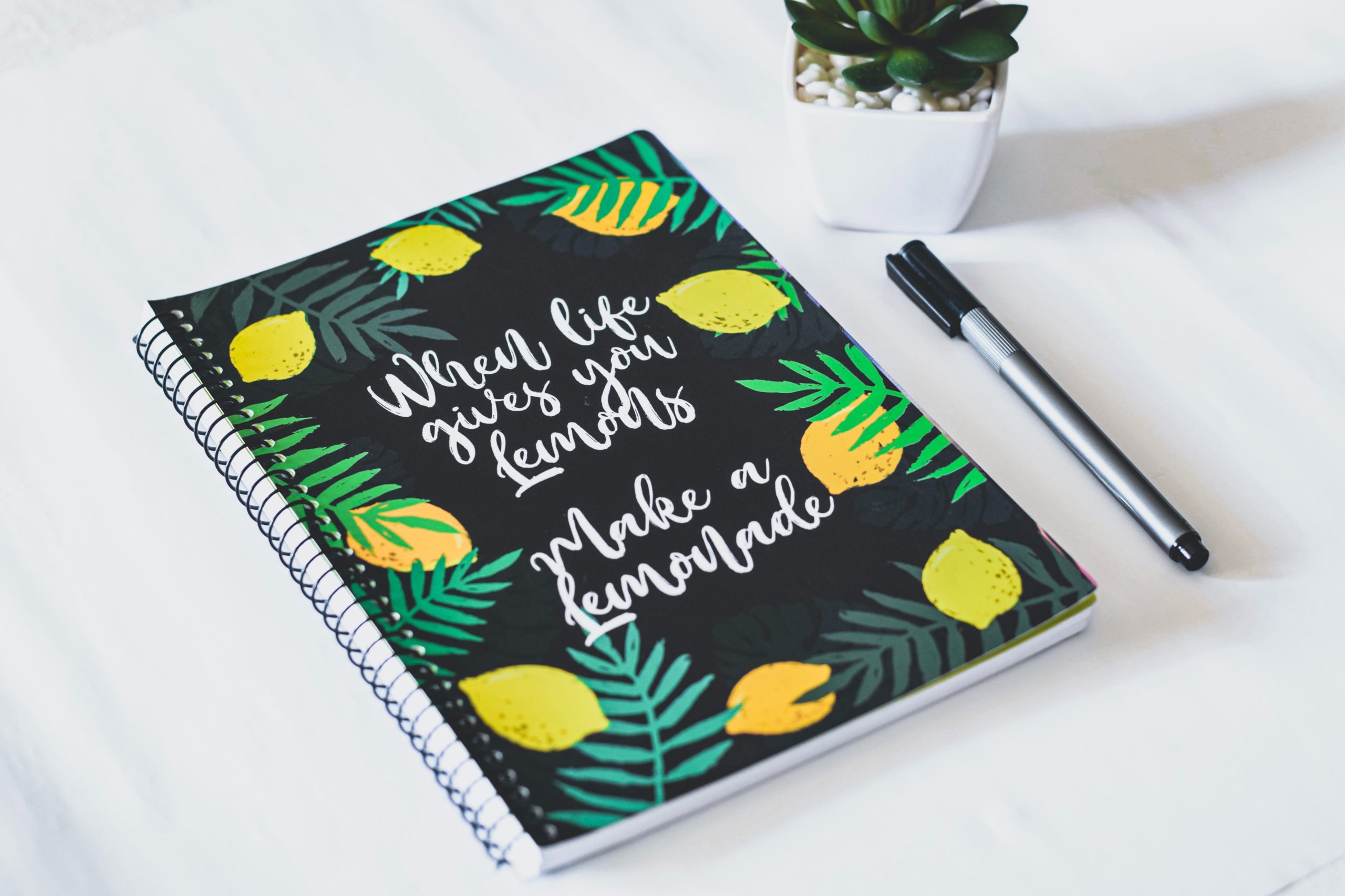 When Life Gives You Lemons Spiral Make a lemonade Notebook