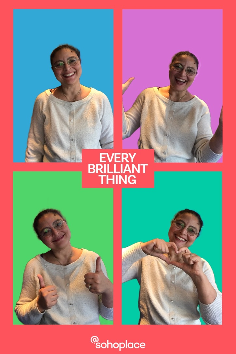 Dina Sabry Fivaz at Sohoplace attending the play Every Brilliant Thing