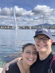 Dina in Geneva at the Jet d'eau