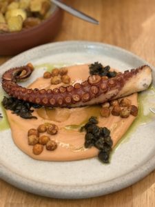 Picture of an octopus dish at the Medusa restaurant in Geneva. 