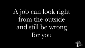 A job can look rightfrom the outsideand still be wrong for you